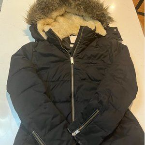 Black Hooded Puffer Jacket